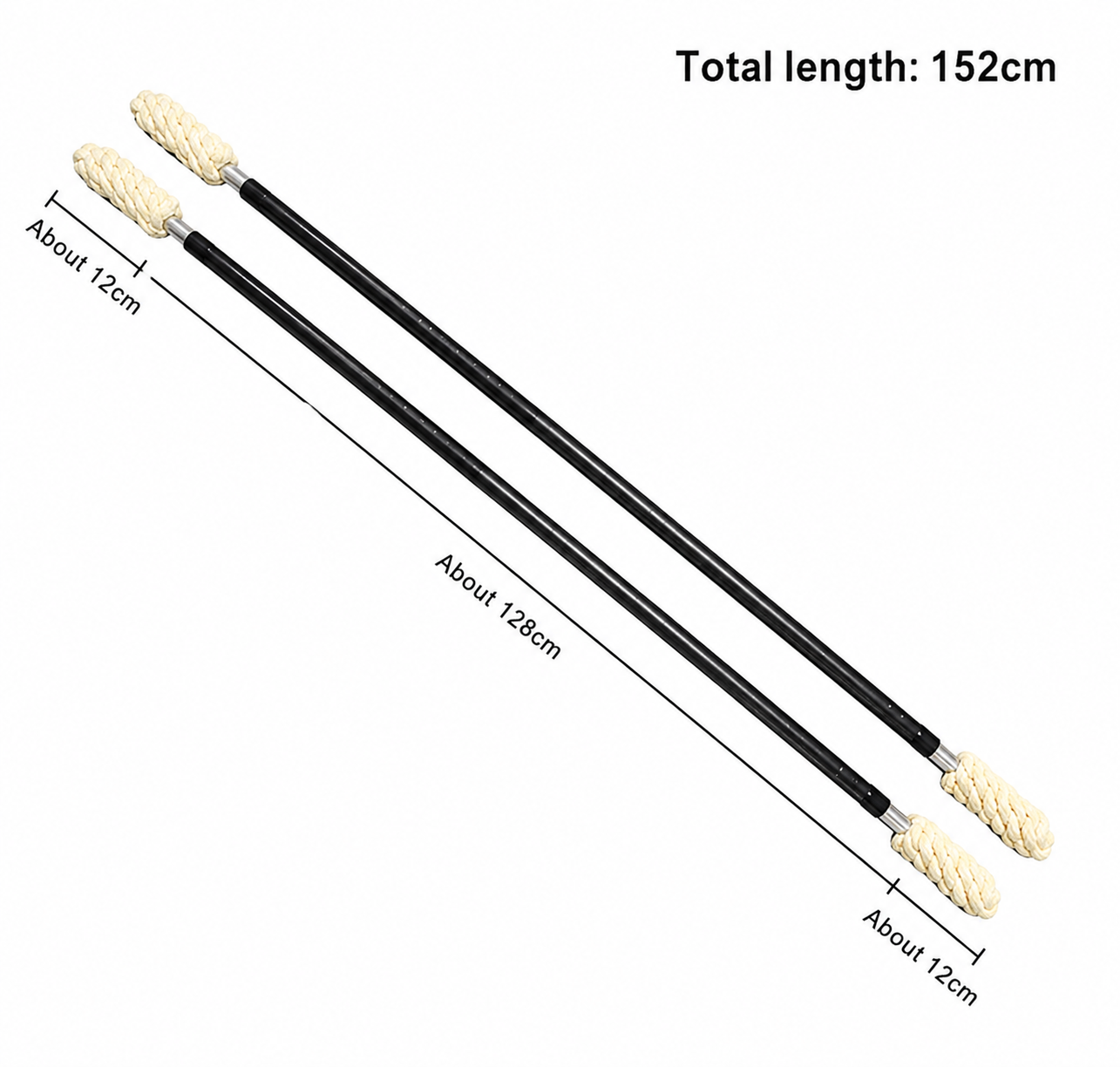 Fire Double Staff - Blazing - 152cm - set - front